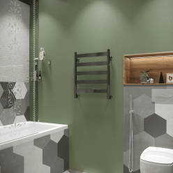 Полотенцесушитель водяной Stinox Napoli 50x60 черный глянец