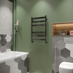 Полотенцесушитель водяной Stinox Napoli 50x80 черный глянец