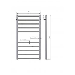 Полотенцесушитель водяной Stinox Quatro 50x100 черный глянец