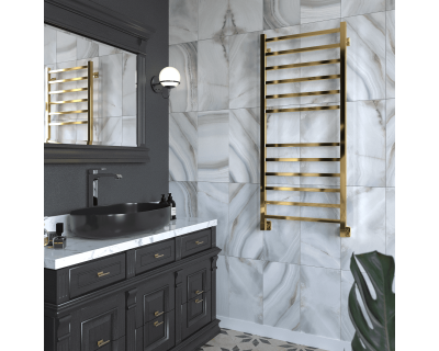 Полотенцесушитель водяной Stinox Quatro 50x120 золото глянец