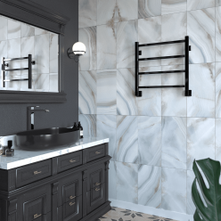 Полотенцесушитель водяной Stinox Quatro 50x50 черный глянец