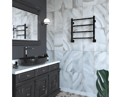 Полотенцесушитель водяной Stinox Quatro 50x50 черный глянец