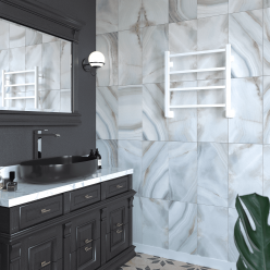 Полотенцесушитель водяной Stinox Quatro 50x50 белый матовый