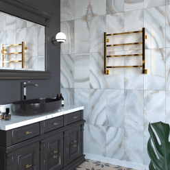 Полотенцесушитель водяной Stinox Quatro 50x50 золото глянец