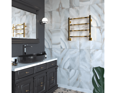 Полотенцесушитель водяной Stinox Quatro 50x50 золото глянец