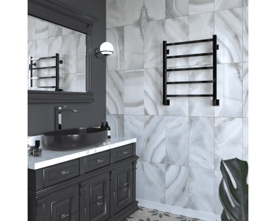 Полотенцесушитель водяной Stinox Quatro 50x60 черный глянец