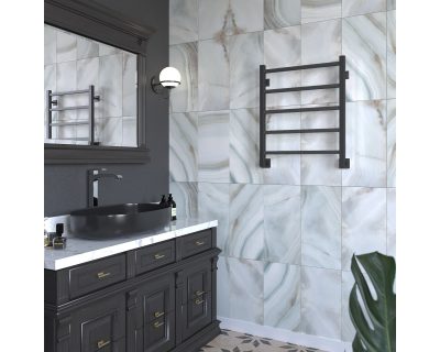 Полотенцесушитель водяной Stinox Quatro 50x60 черный матовый