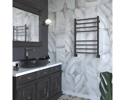 Полотенцесушитель водяной Stinox Quatro 50x80 черный матовый