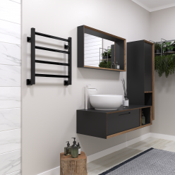 Полотенцесушитель водяной Stinox Sorento 50x50 черный глянец
