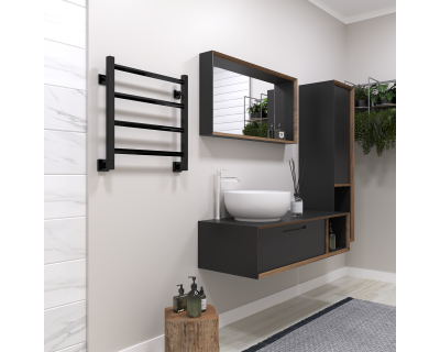 Полотенцесушитель водяной Stinox Sorento 50x50 черный глянец