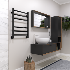 Полотенцесушитель водяной Stinox Sorento 50x70 черный глянец