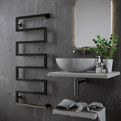 Полотенцесушитель водяной Stinox Ultra 50x120 черный глянец