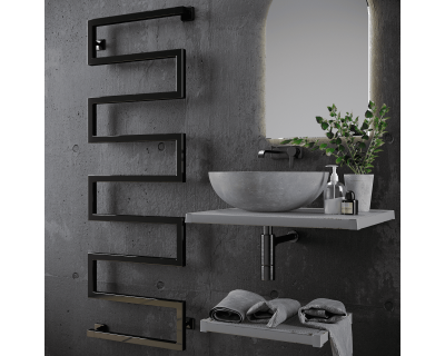 Полотенцесушитель водяной Stinox Ultra 50x140 черный глянец