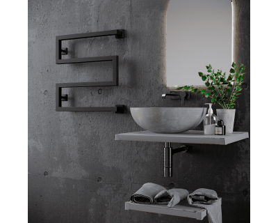 Полотенцесушитель водяной Stinox Ultra 50x50 черный матовый