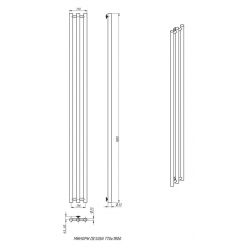 Дизайн-радиатор отопления Stinox Minori Design 17x180 черный матовый