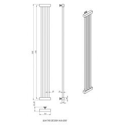 Дизайн-радиатор отопления Stinox Quatro Design 14x120 черный матовый