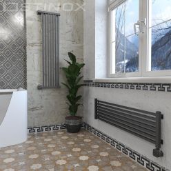 Дизайн-радиатор отопления Stinox Quatro Design 30x120 черный матовый