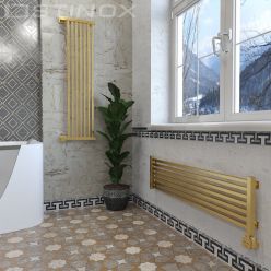Дизайн-радиатор отопления Stinox Quatro Design 30x120 золото сатин