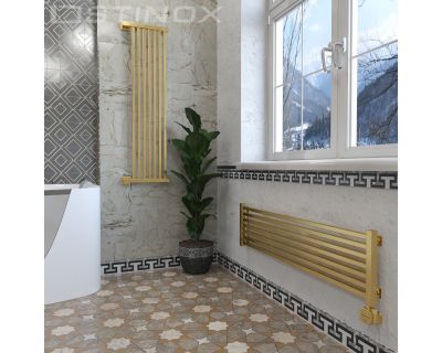 Дизайн-радиатор отопления Stinox Quatro Design 30x120 золото сатин