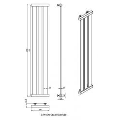 Дизайн-радиатор отопления Stinox San Remo Design 23x120 черный глянец