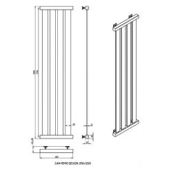 Дизайн-радиатор отопления Stinox San Remo Design 30x120 черный глянец