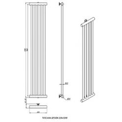 Дизайн-радиатор отопления Stinox Toscana Design 22x120 черный глянец