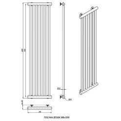 Дизайн-радиатор отопления Stinox Toscana Design 30x120 черный глянец