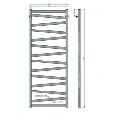 Полотенцесушитель водяной Stinox Madena 50x140 черный глянец