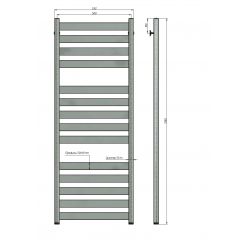 Полотенцесушитель водяной Stinox Napoli Luxe 50x140 черный матовый