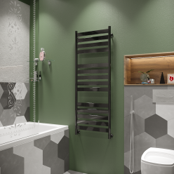 Полотенцесушитель водяной Stinox Napoli Luxe 50x140 черный глянец