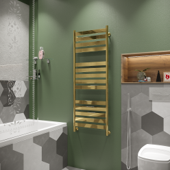 Полотенцесушитель водяной Stinox Napoli Luxe 50x140 золото глянец