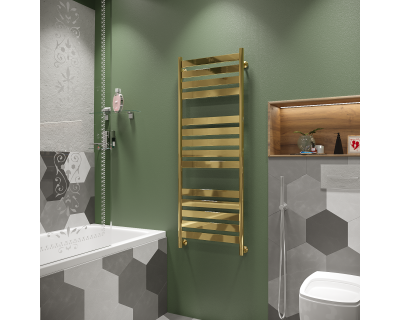 Полотенцесушитель водяной Stinox Napoli Luxe 50x140 золото глянец