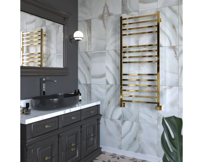 Полотенцесушитель водяной Stinox Quatro Luxe 50x120 золото глянец