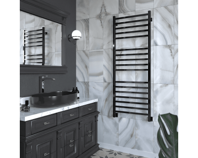 Полотенцесушитель водяной Stinox Quatro Luxe 50x140 черный глянец