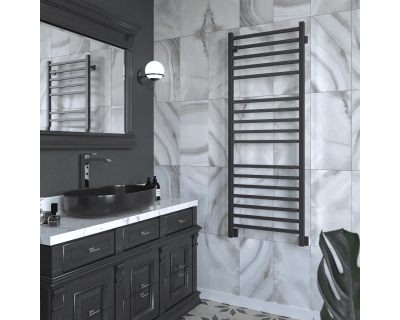 Полотенцесушитель водяной Stinox Quatro Luxe 50x140 черный матовый