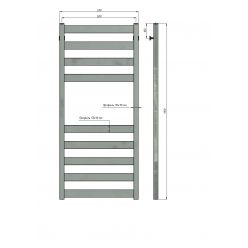 Полотенцесушитель водяной Stinox Sanremo 50x120 черный глянец