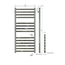 Полотенцесушитель водяной Stinox Sorento Luxe 50x120 черный глянец