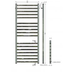 Полотенцесушитель водяной Stinox Sorento Luxe 50x140 черный глянец