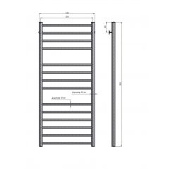 Полотенцесушитель водяной Stinox Toscana Luxe 50x120 черный глянец