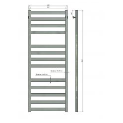 Полотенцесушитель водяной Stinox Verona Luxe 50x140 черный матовый