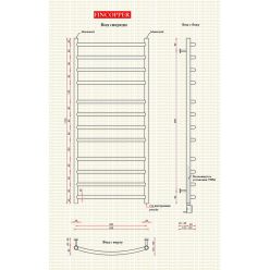 Полотенцесушитель водяной Fincopper FC 1170*500 Chrome