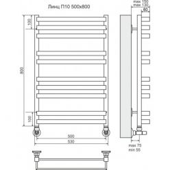 Полотенцесушитель “Terminus” Линц П10 500х800