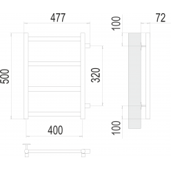 Полотенцесушитель Terminus «Аврора» П4 400х500 бп320