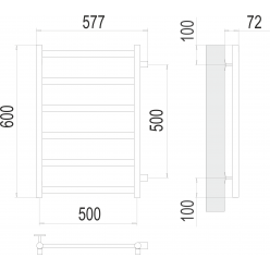Полотенцесушитель Terminus «Аврора» П6 500х600 бп500