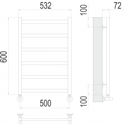 Полотенцесушитель Terminus «Аврора» П6 500х600