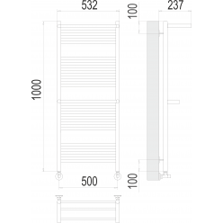 Полотенцесушитель Terminus «Аврора с 2-мя/п» П20 500х1000