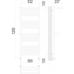 Полотенцесушитель Terminus «Аврора с 2-мя/п» П22 500х1200
