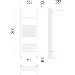 Полотенцесушитель Terminus «Аврора с/п» П16 300х800