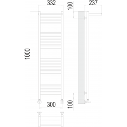 Полотенцесушитель Terminus «Аврора с/п» П20 300х1000