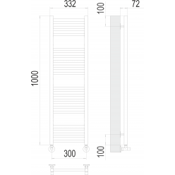 Полотенцесушитель Terminus «Аврора» П20 300х1000